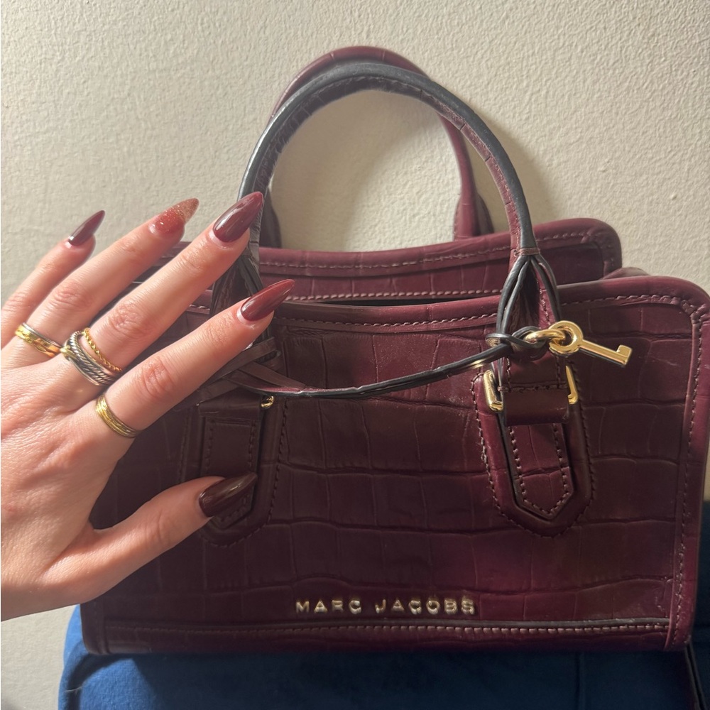 Marc Jacobs Burgundy Croc-Embossed Women's Bag